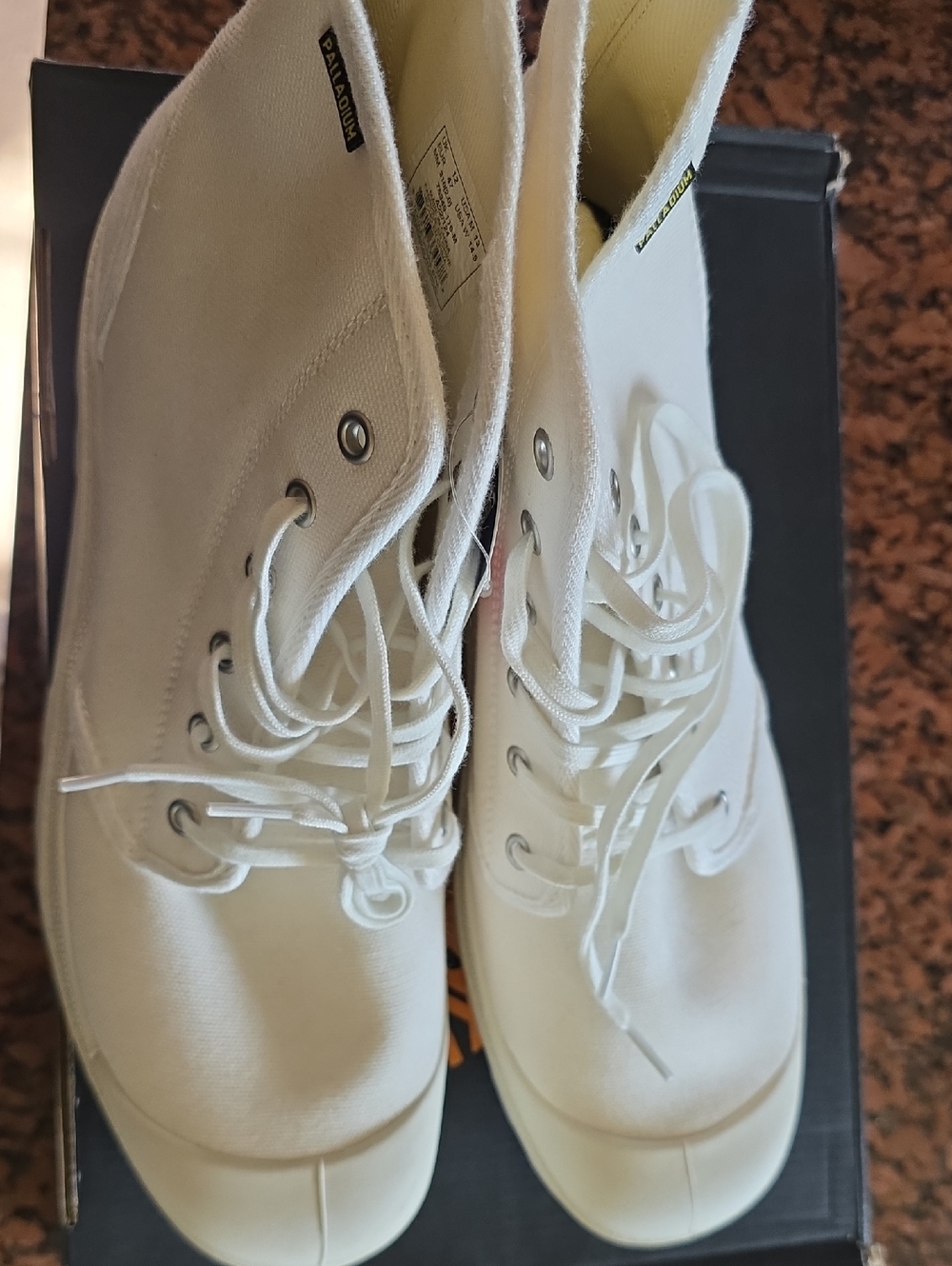 New Never Worn Or Used Palladium Off-White High-Top Canvas Boots
